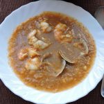 Sopa de pescado vasco gaditana.